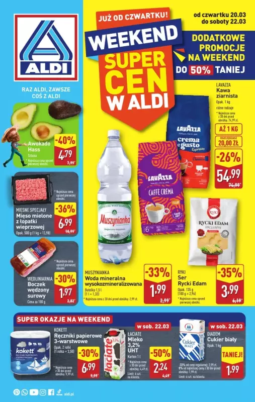 Aldi - gazetka promocyjna Weekend super cen w Aldi! od czwartku 20.03 do soboty 22.03