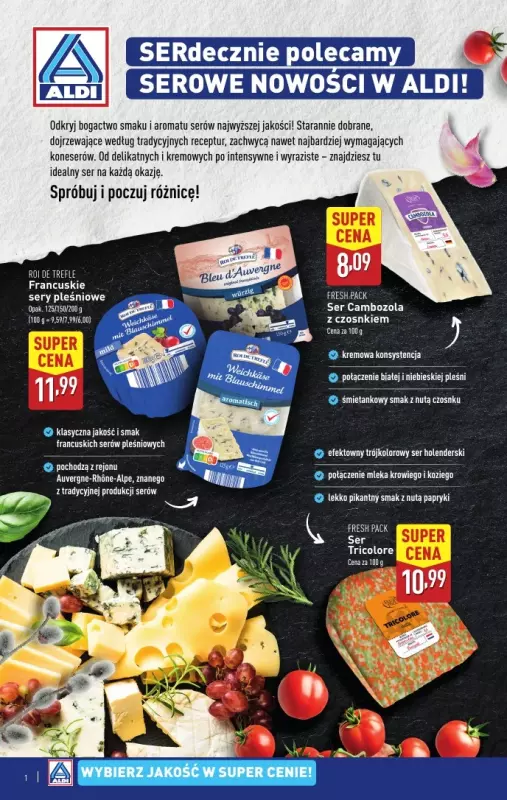 Aldi - gazetka promocyjna Serowe nowości w Aldi! od poniedziałku 24.03 do soboty 29.03