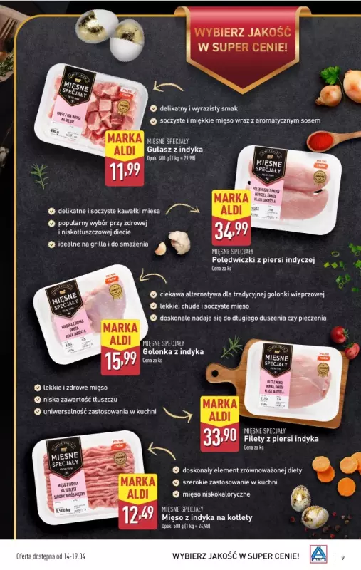 Aldi - gazetka promocyjna Wielkanocne smaki od poniedziałku 14.04 do soboty 19.04 - strona 9