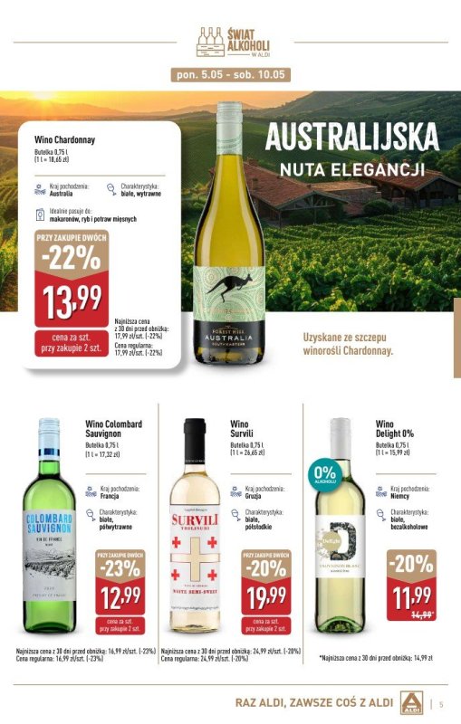 Aldi - gazetka promocyjna Świat alkoholi w Aldi od poniedziałku 28.04 do soboty 31.05 - strona 5