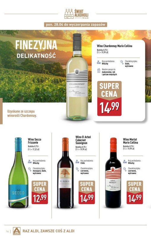 Aldi - gazetka promocyjna Świat alkoholi w Aldi od poniedziałku 28.04 do soboty 31.05 - strona 14