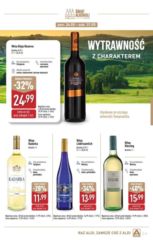 Aldi - gazetka promocyjna Świat alkoholi w Aldi od poniedziałku 28.04 do soboty 31.05 - strona 11