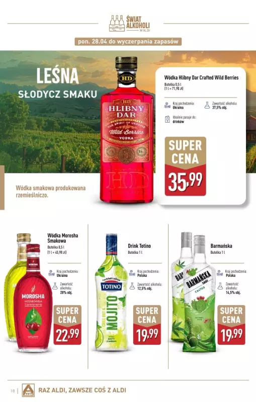 Aldi - gazetka promocyjna Świat alkoholi w Aldi od poniedziałku 28.04 do soboty 31.05 - strona 18