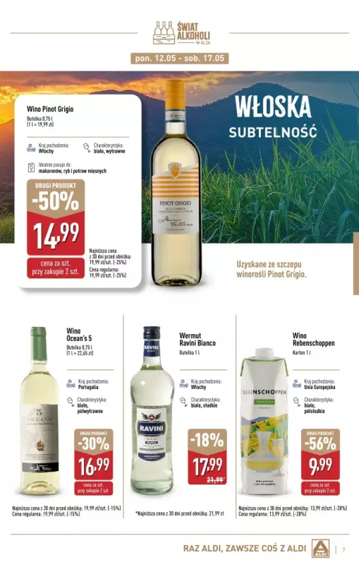 Aldi - gazetka promocyjna Świat alkoholi w Aldi od poniedziałku 28.04 do soboty 31.05 - strona 7