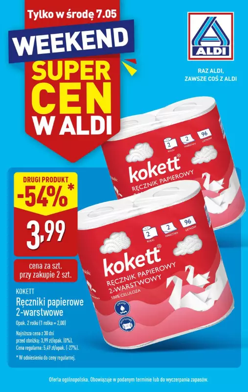 Aldi - gazetka promocyjna Weekend super cen w Aldi! od środy 07.05 do środy 07.05