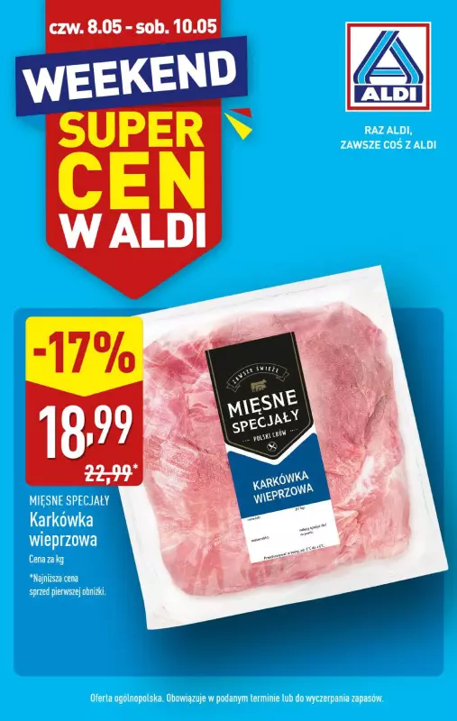 Aldi - gazetka promocyjna Weekend super cen w Aldi! od czwartku 08.05 do soboty 10.05