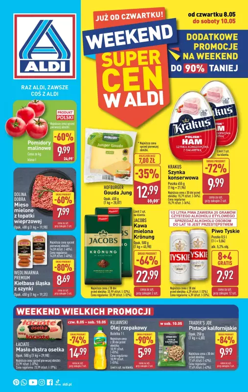 Aldi - gazetka promocyjna Weekend super cen w Aldi! od czwartku 08.05 do soboty 10.05