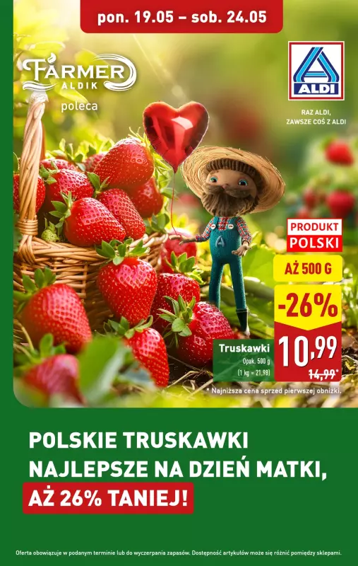 Aldi - gazetka promocyjna Polskie truskawki - aż 26% taniej! od poniedziałku 19.05 do soboty 24.05
