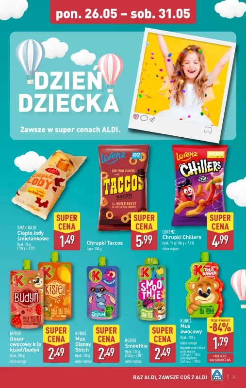 Aldi - gazetka promocyjna Dzień Dziecka - taniej do 60%!   - strona 3