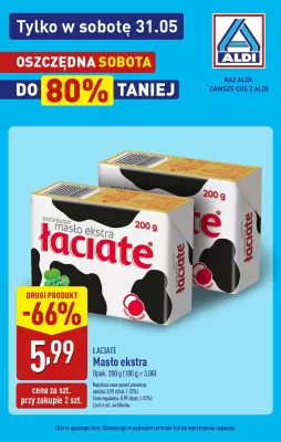Aldi - gazetka promocyjna Oszczędna sobota - do 80% taniej! od soboty 31.05 do soboty 31.05