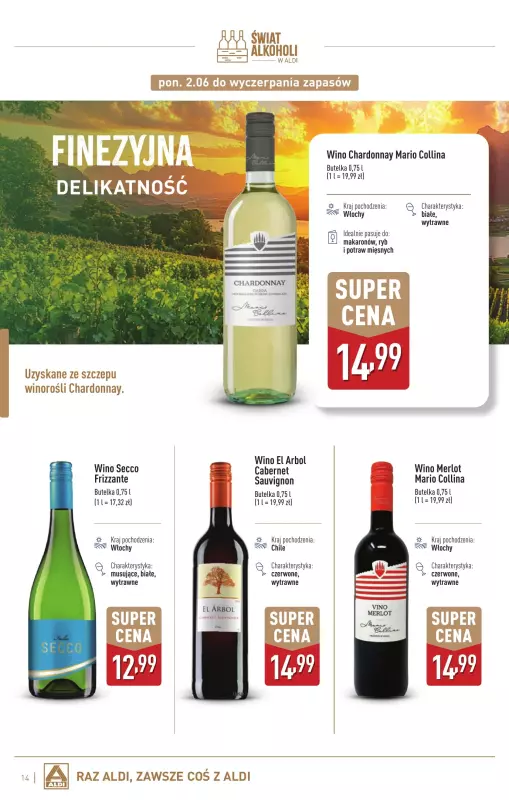 Aldi - gazetka promocyjna Świat alkoholi w Aldi od poniedziałku 02.06 do soboty 05.07 - strona 14