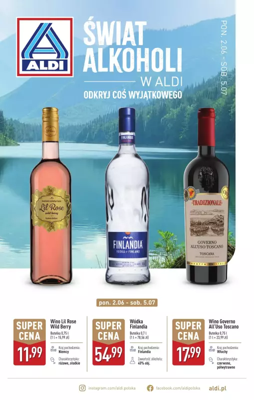 Aldi - gazetka promocyjna Świat alkoholi w Aldi od poniedziałku 02.06 do soboty 05.07