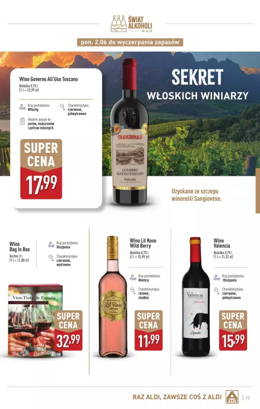 Aldi - gazetka promocyjna Świat alkoholi w Aldi od poniedziałku 02.06 do soboty 05.07 - strona 15