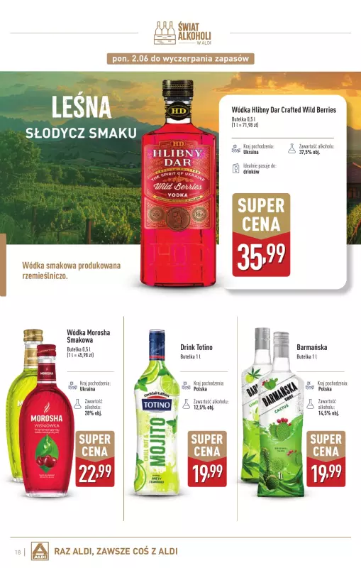 Aldi - gazetka promocyjna Świat alkoholi w Aldi od poniedziałku 02.06 do soboty 05.07 - strona 18