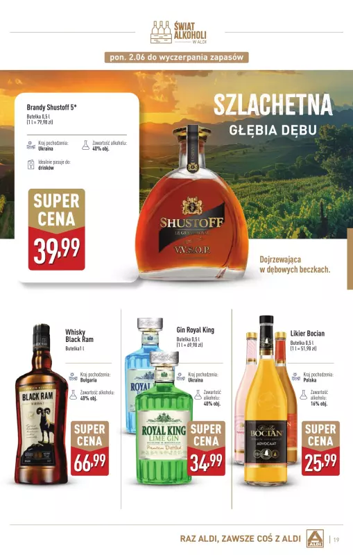 Aldi - gazetka promocyjna Świat alkoholi w Aldi od poniedziałku 02.06 do soboty 05.07 - strona 19