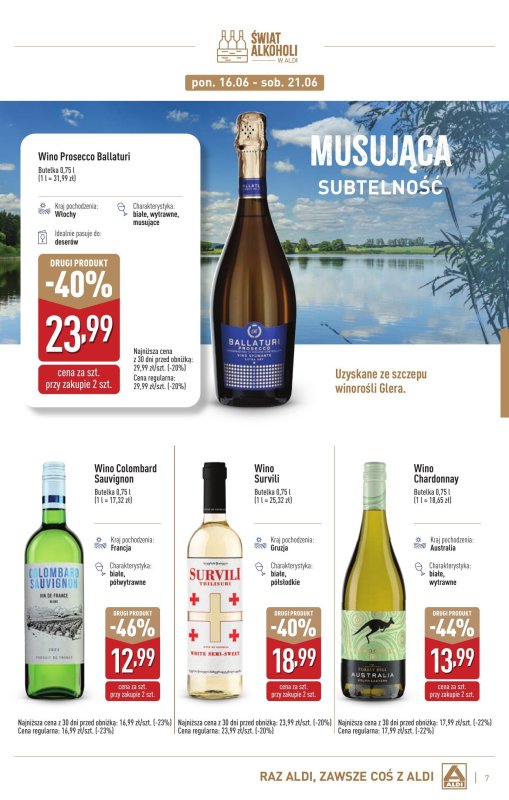 Aldi - gazetka promocyjna Świat alkoholi w Aldi od poniedziałku 02.06 do soboty 05.07 - strona 7