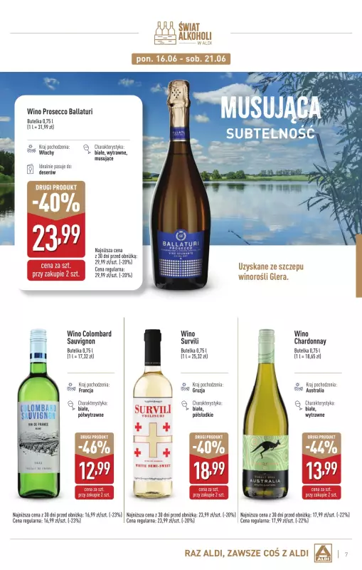 Aldi - gazetka promocyjna Świat alkoholi w Aldi od poniedziałku 02.06 do soboty 05.07 - strona 7