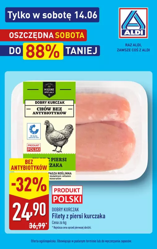 Aldi - gazetka promocyjna Oszczędna sobota - do 88% taniej! od soboty 14.06 do soboty 14.06