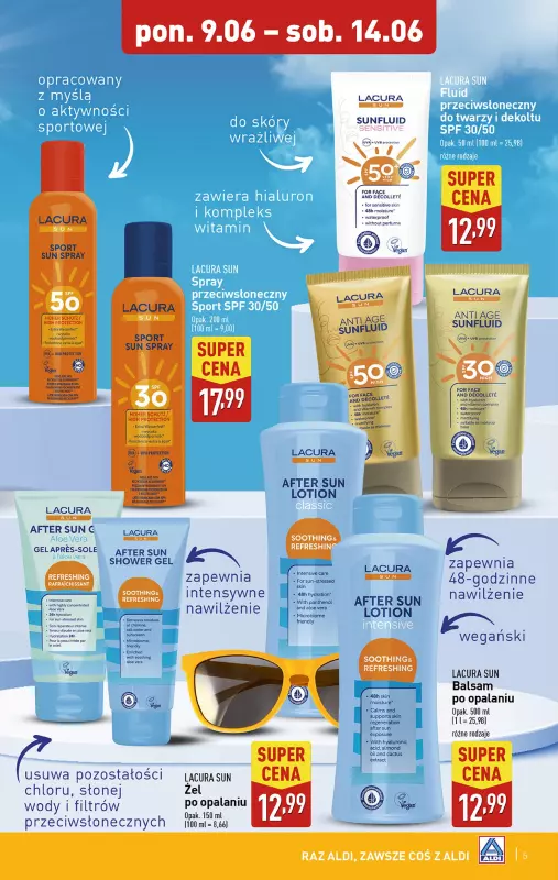 Aldi - gazetka promocyjna Okazje pełne słońca z marką Lacura! od poniedziałku 09.06 do soboty 14.06 - strona 5