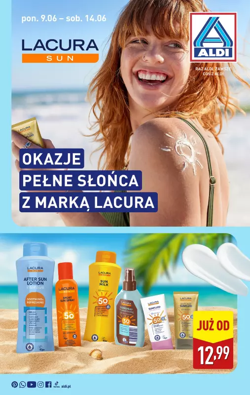 Aldi - gazetka promocyjna Okazje pełne słońca z marką Lacura! od poniedziałku 09.06 do soboty 14.06