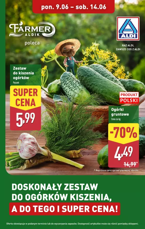 Aldi - gazetka promocyjna Zestaw do kiszenia ogórków w super cenie! od poniedziałku 09.06 do soboty 14.06
