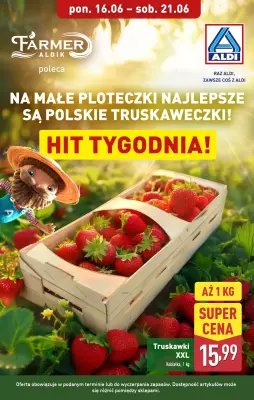 Aldi - gazetka promocyjna Truskawki XXL - hit tygodnia! od poniedziałku 16.06 do soboty 21.06