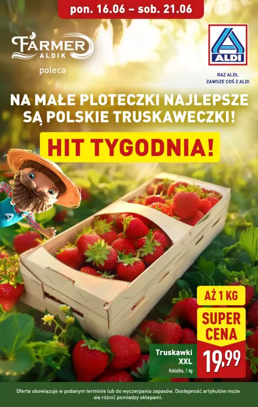 Aldi - gazetka promocyjna Truskawki XXL - hit tygodnia!  