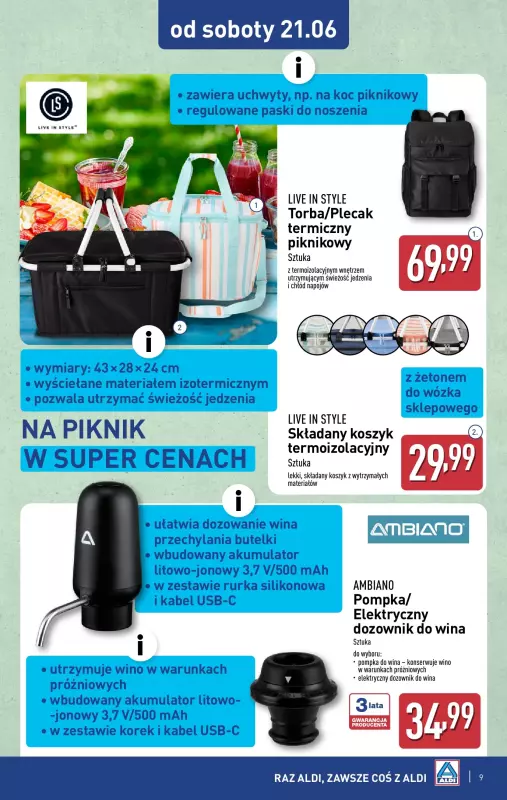 Aldi - gazetka promocyjna Aldi ma to coś! od środy 18.06 do soboty 21.06 - strona 9