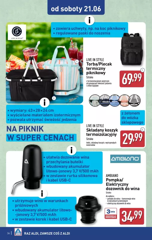 Aldi - gazetka promocyjna Pełny katalog! od poniedziałku 16.06 do soboty 21.06 - strona 36