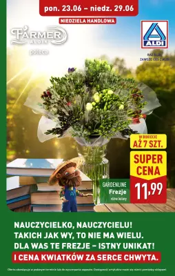 Aldi - gazetka promocyjna Frezje w super cenie! od poniedziałku 23.06 do niedzieli 29.06