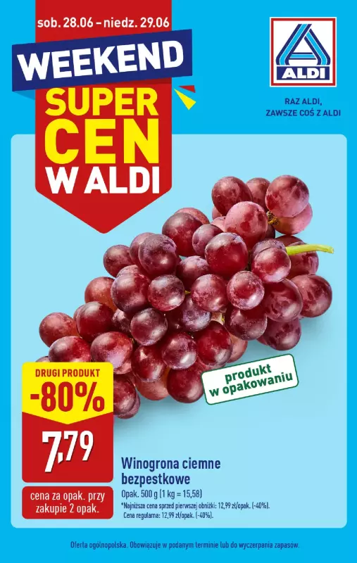 Aldi - gazetka promocyjna Weekend super cen w Aldi! od soboty 28.06 do niedzieli 29.06