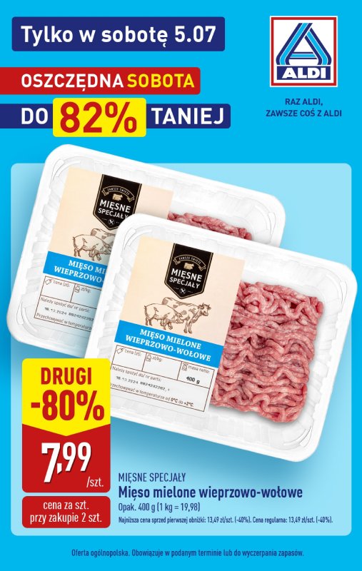 Aldi - gazetka promocyjna Oszczędna sobota - do 82% taniej! od soboty 05.07 do soboty 05.07
