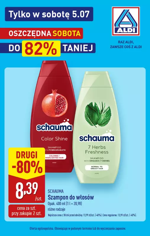 Aldi - gazetka promocyjna Oszczędna sobota - do 82% taniej! od soboty 05.07 do soboty 05.07 - strona 3