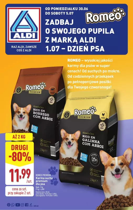Aldi - gazetka promocyjna Dzień Psa w Aldi od poniedziałku 30.06 do soboty 05.07