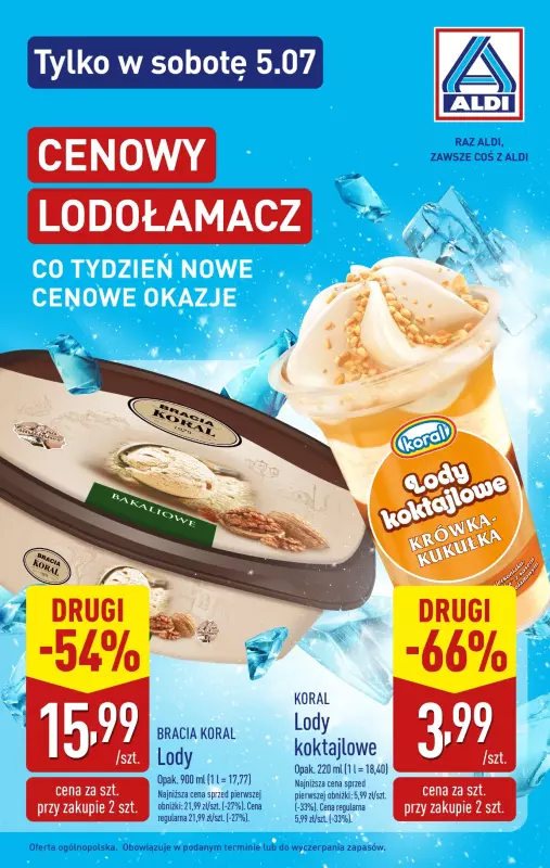Aldi - gazetka promocyjna Lody w super cenach!  