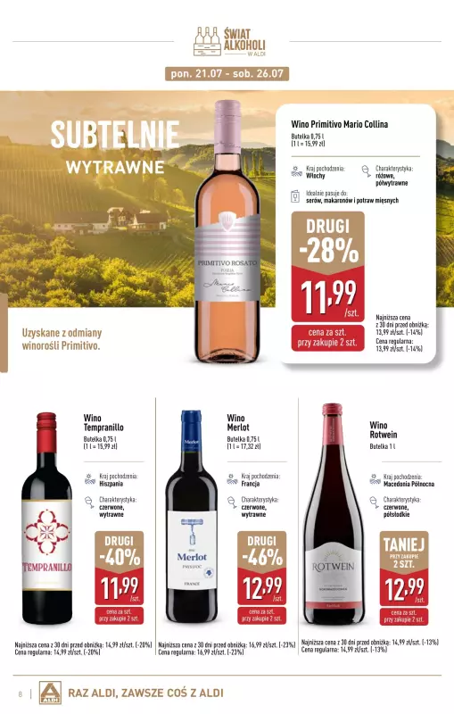 Aldi - gazetka promocyjna Świat alkoholi w Aldi od poniedziałku 07.07 do soboty 02.08 - strona 8