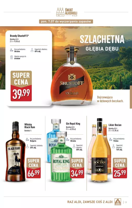 Aldi - gazetka promocyjna Świat alkoholi w Aldi od poniedziałku 07.07 do soboty 02.08 - strona 19