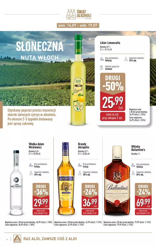 Aldi - gazetka promocyjna Świat alkoholi w Aldi od poniedziałku 07.07 do soboty 02.08 - strona 4