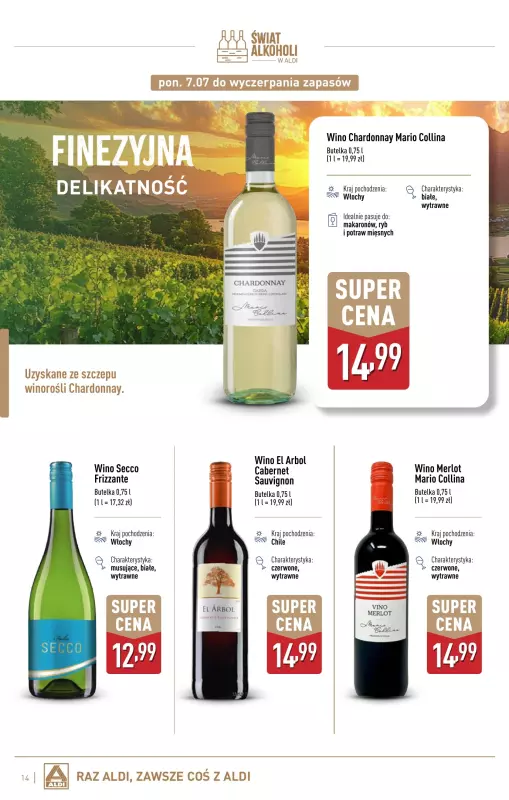 Aldi - gazetka promocyjna Świat alkoholi w Aldi od poniedziałku 07.07 do soboty 02.08 - strona 14