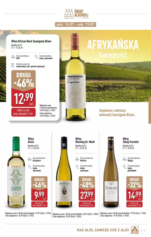 Aldi - gazetka promocyjna Świat alkoholi w Aldi od poniedziałku 07.07 do soboty 02.08 - strona 5