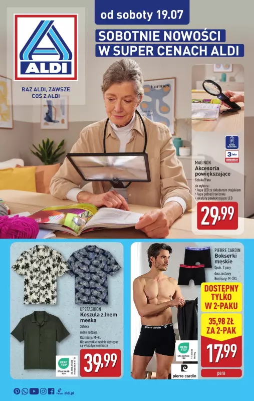 Aldi - gazetka promocyjna Sobotnie nowości w super cenach Aldi! od soboty 19.07 do piątku 25.07