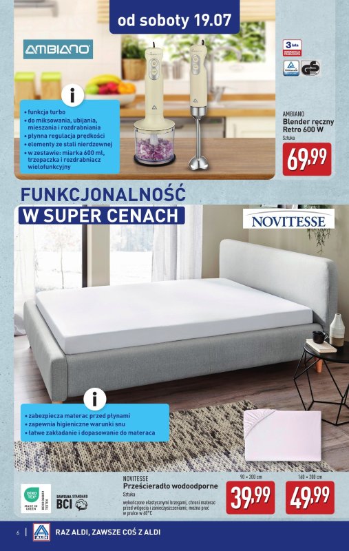 Aldi - gazetka promocyjna Sobotnie nowości w super cenach Aldi! od soboty 19.07 do piątku 25.07 - strona 6