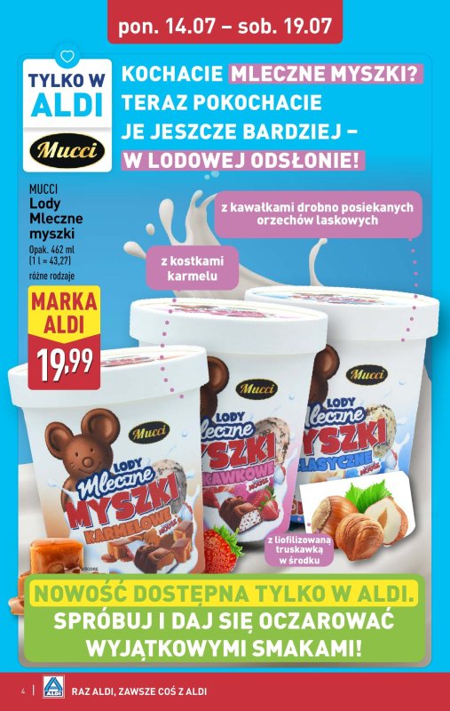 Aldi - gazetka promocyjna Lodowy zawrót głowy! od poniedziałku 14.07 do soboty 19.07 - strona 4