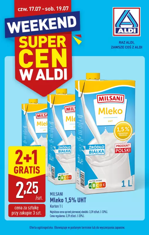 Aldi - gazetka promocyjna Weekend super cen w Aldi! od czwartku 17.07 do soboty 19.07