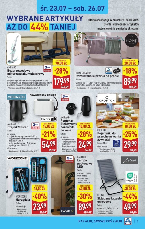 Aldi - gazetka promocyjna Aldi ma to coś! od środy 23.07 do soboty 26.07 - strona 5