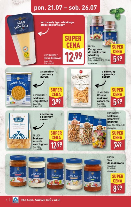 Aldi - gazetka promocyjna Smakowita podróż do Włoch! od poniedziałku 21.07 do soboty 26.07 - strona 5