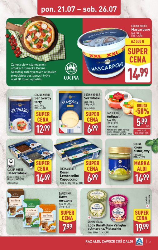 Aldi - gazetka promocyjna Smakowita podróż do Włoch! od poniedziałku 21.07 do soboty 26.07 - strona 2