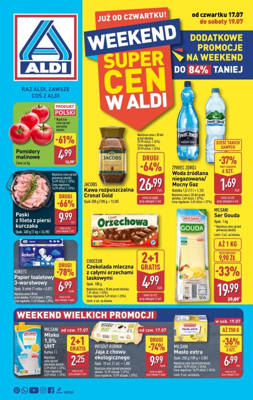Aldi - gazetka promocyjna Weekend super cen w Aldi! od czwartku 17.07 do soboty 19.07