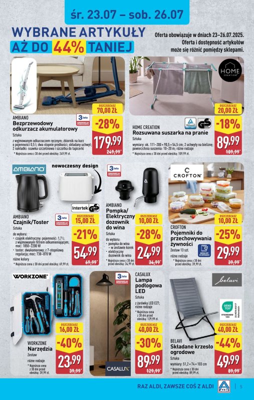 Aldi - gazetka promocyjna Aldi ma to coś! od środy 23.07 do soboty 26.07 - strona 5