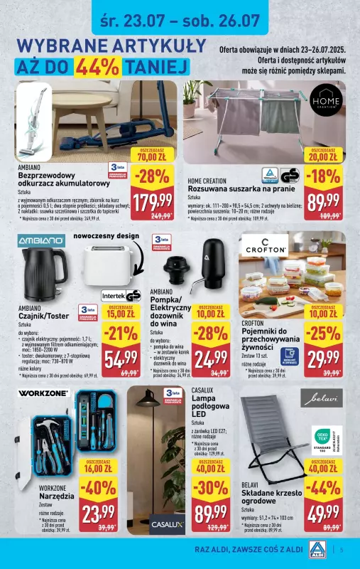 Aldi - gazetka promocyjna Aldi ma to coś! od środy 23.07 do soboty 26.07 - strona 5
